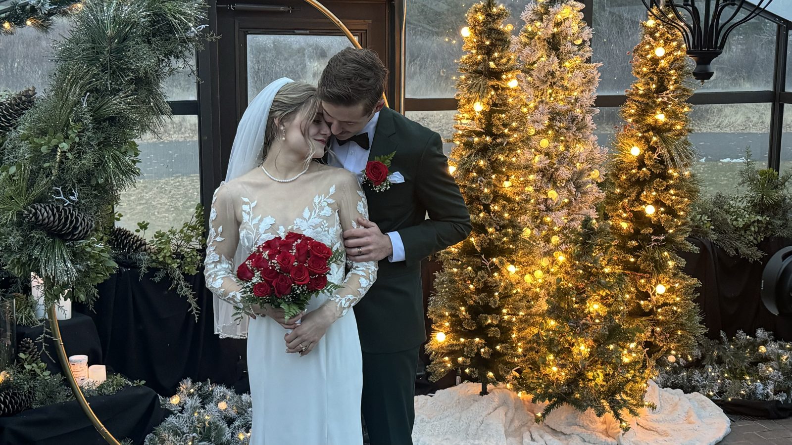 MIcro-wedding couple in the Conservatory