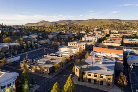 Aerial View of downtown Klamath Falls