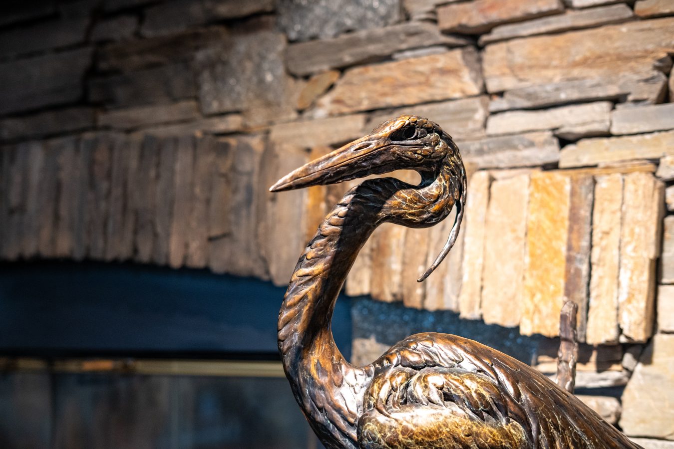 Artwork at the RYR lodge fireplace