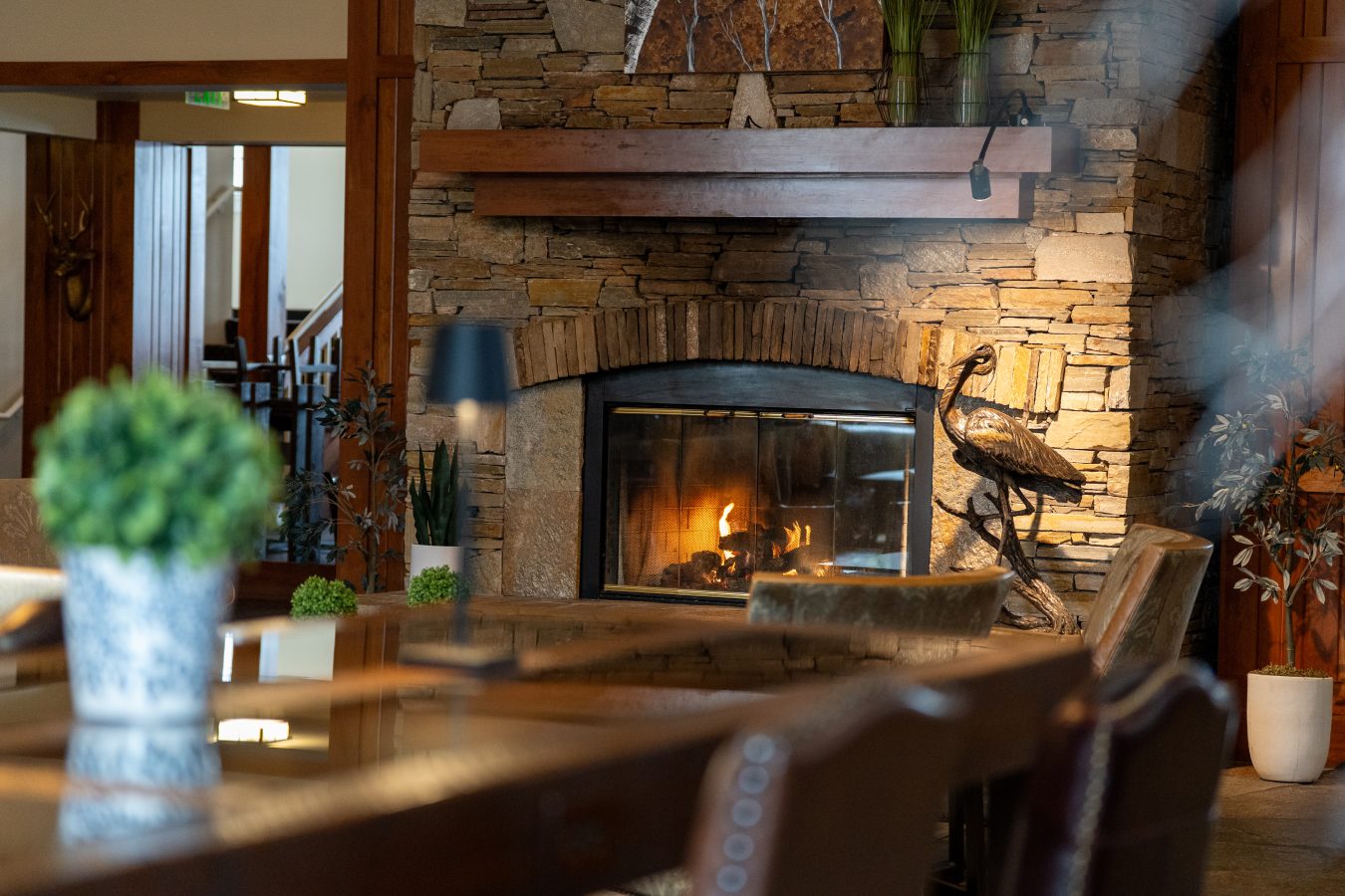 Lodge Stone fireplace